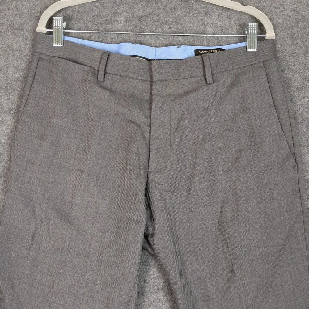 Banana‎ Republic Mens Modern Slim Fit Gray Dress Pants Trousers 33x30 Business